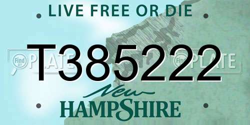 T385222 New Hampshire License Plate