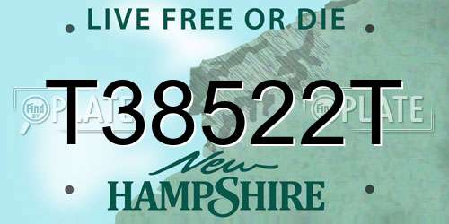 T38522T New Hampshire License Plate