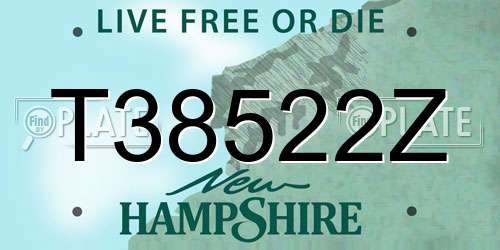 T38522Z New Hampshire License Plate
