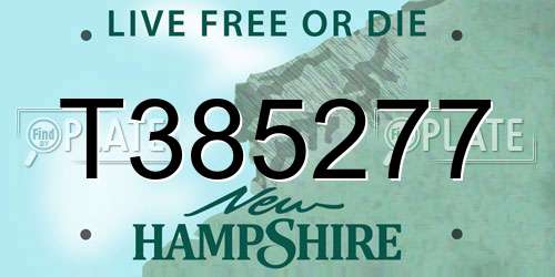 T385277 New Hampshire License Plate