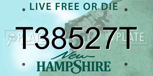 T38527T New Hampshire License Plate