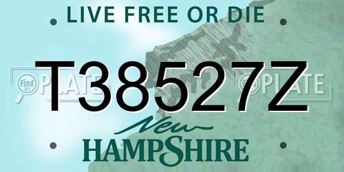 T38527Z New Hampshire License Plate