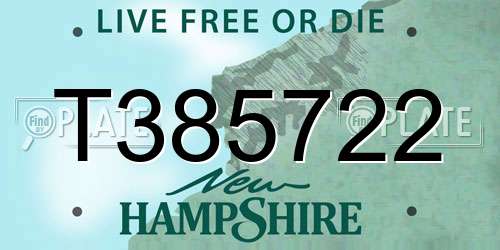 T385722 New Hampshire License Plate