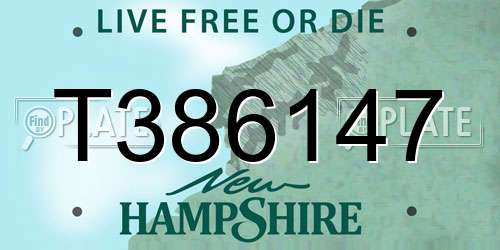 T386147 New Hampshire License Plate