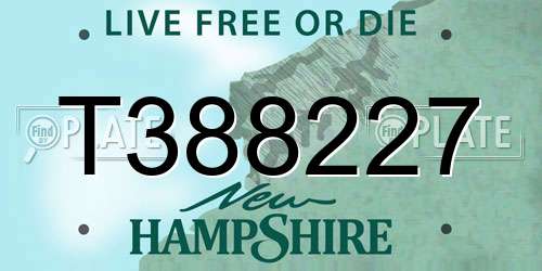 T388227 New Hampshire License Plate