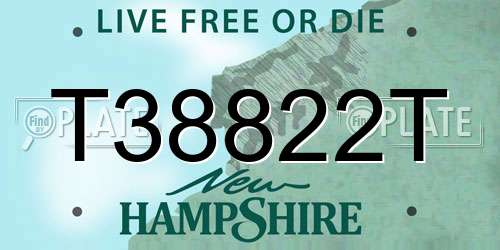T38822T New Hampshire License Plate