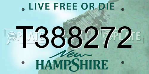 T388272 New Hampshire License Plate