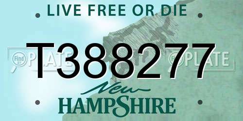 T388277 New Hampshire License Plate