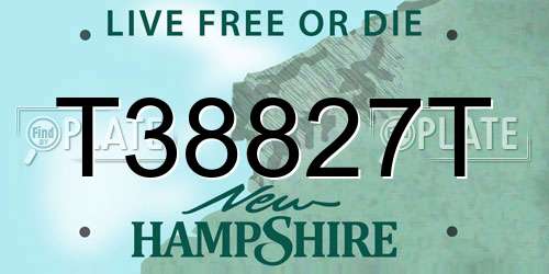 T38827T New Hampshire License Plate