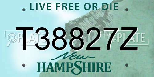T38827Z New Hampshire License Plate