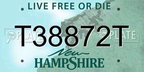 T38872T New Hampshire License Plate