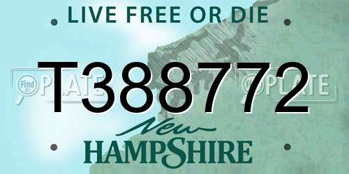T388772 New Hampshire License Plate