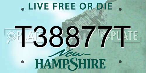 T38877T New Hampshire License Plate