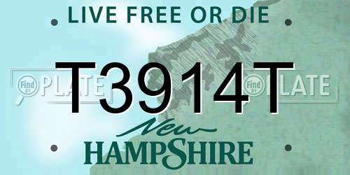 T3914T New Hampshire License Plate