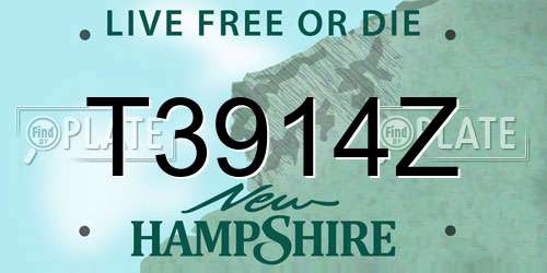 T3914Z New Hampshire License Plate