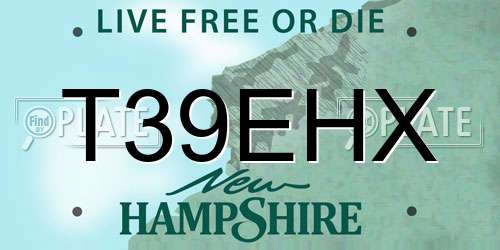 T39EHX New Hampshire License Plate