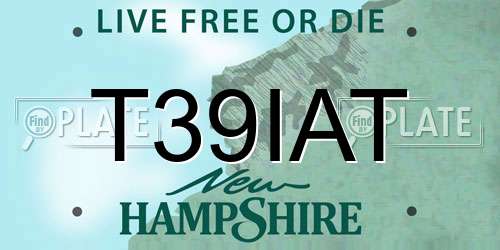 T39IAT New Hampshire License Plate
