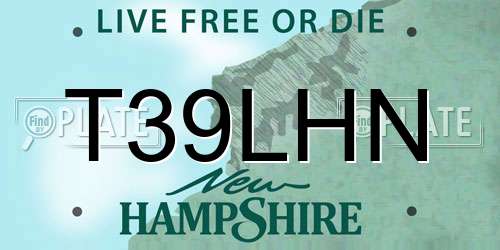 T39LHN New Hampshire License Plate