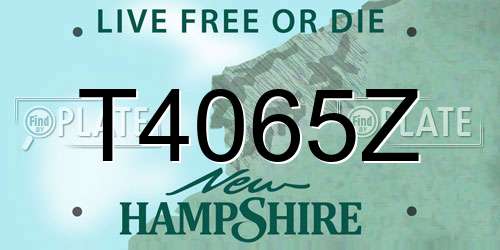 T4065Z New Hampshire License Plate