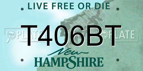 T406BT New Hampshire License Plate