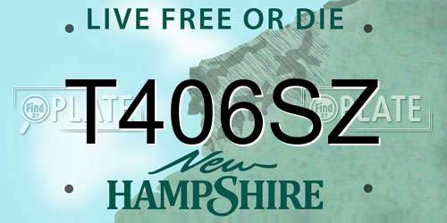 T406SZ New Hampshire License Plate