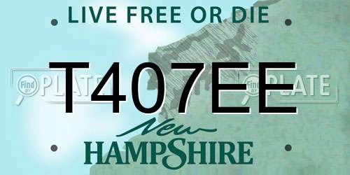 T407EE New Hampshire License Plate