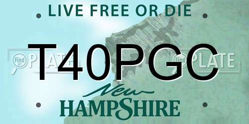 T40PGC New Hampshire License Plate
