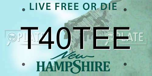 T40TEE New Hampshire License Plate