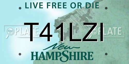 T41LZI New Hampshire License Plate