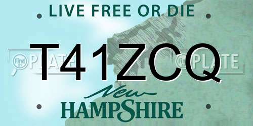 T41ZCQ New Hampshire License Plate