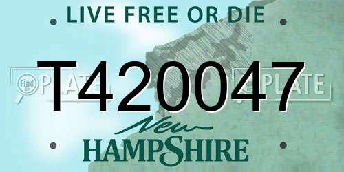 T420047 New Hampshire License Plate