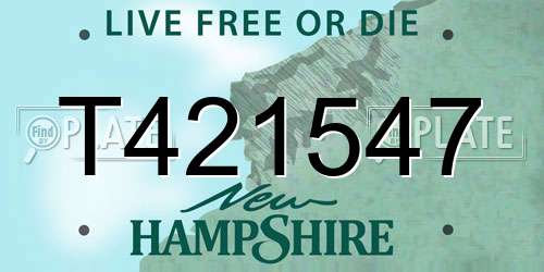 T421547 New Hampshire License Plate