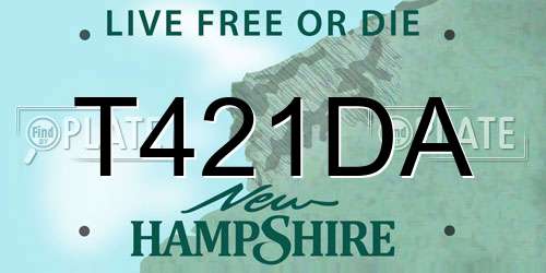 T421DA New Hampshire License Plate