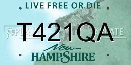 T421QA New Hampshire License Plate