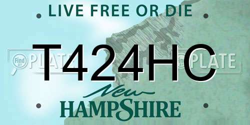 T424HC New Hampshire License Plate