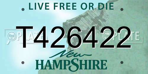 T426422 New Hampshire License Plate