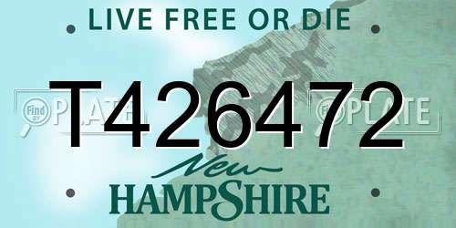 T426472 New Hampshire License Plate