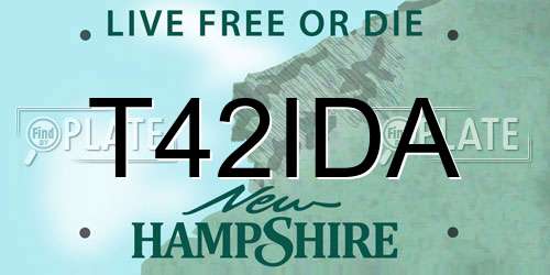 T42IDA New Hampshire License Plate