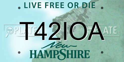 T42IOA New Hampshire License Plate