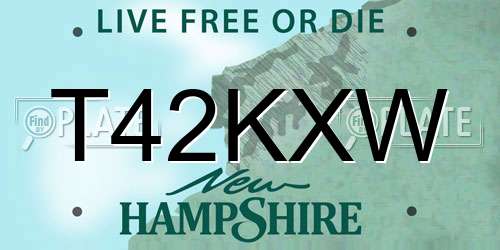 T42KXW New Hampshire License Plate