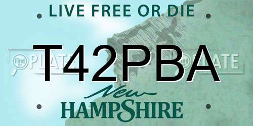 T42PBA New Hampshire License Plate