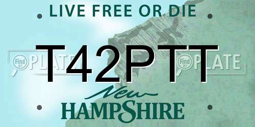 T42PTT New Hampshire License Plate
