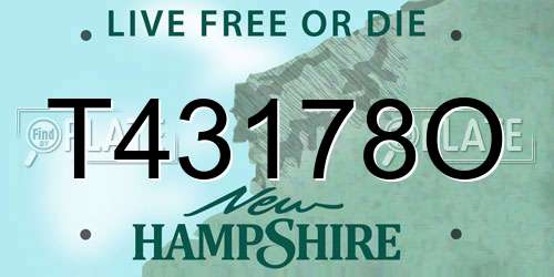 T43178O New Hampshire License Plate