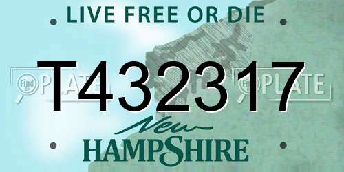 T432317 New Hampshire License Plate