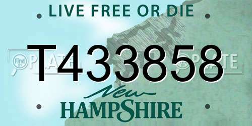 T433858 New Hampshire License Plate