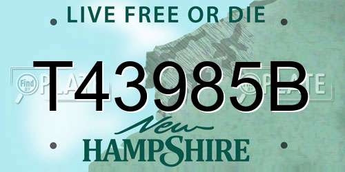 T43985B New Hampshire License Plate