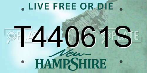 T44061S New Hampshire License Plate