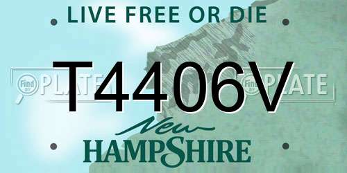 T4406V New Hampshire License Plate
