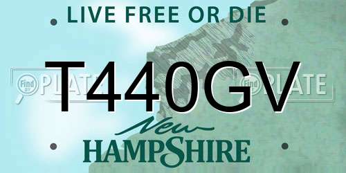 T440GV New Hampshire License Plate