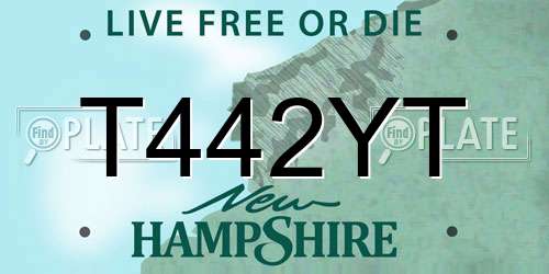 T442YT New Hampshire License Plate